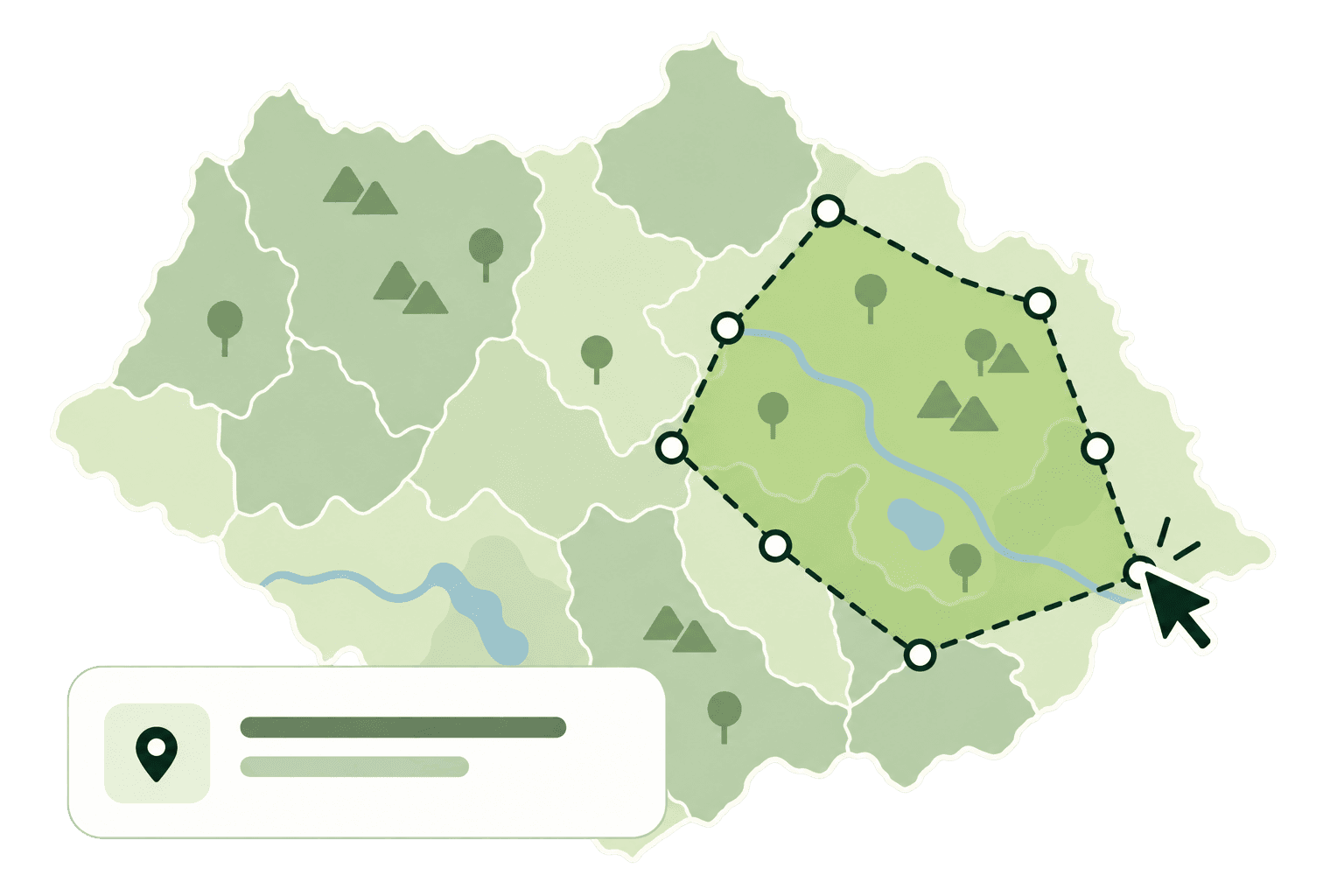 Map illustration with a selected monitoring area.
